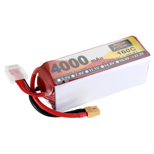 ZOP Power 22 2V 4000mAh 100C 6S Lipo Battery XT60 Plug For FPV RC Drone