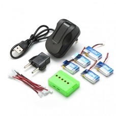 5 x 3.7V 150mAh 20C Battery & 1 To 5 Charging Cable for JJRC H30C H30W RC Drone