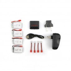 Syma X5HC X5HW RC Drone Spare Parts 4Pcs 3.7V 500MAH 25C Battery and Charger Set X4A-A12