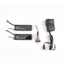 2 x 7.4V 10C 2700mAh Battery & 1 To 3 Charging Cable Set for Hubsan H501S X4 RC Drone