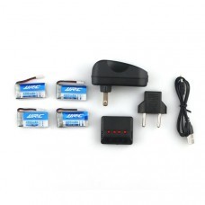 JJRC H31 RC Drone Spare Parts 4Pcs 3.7V 400MAH 30C Battery and Charger Set X4A-A13