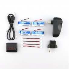 JJRC H20C H20W RC Drone Spare parts 4Pcs 3.7V 280MAH Battery And Charger Set X4A-D02