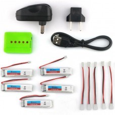 5X Eachine 3.7V 200mah 30C Lipo Battery With Charger for Blade Inductrix Tiny Whoop RC Drone