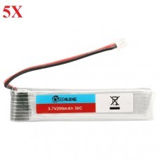 5X Eachine 3.7V 200mah 30C Lipo Upgrade Battery for Blade Inductrix Tiny Whoop RC Drone
