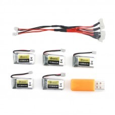 5PCS Eachine E010 E010C E011 E013 3.7V 260MAH 45C Lipo Battery USB Charger Sets