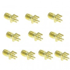 10pcs RP-SMA Female Adapter PCB EdgE-mount Solder RF Connector