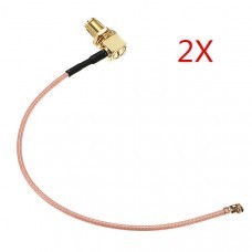 2PCS L Type 90 Degree SMA Female to Ipex Adapter Extend Cable Connetor 15CM for RC Racing
