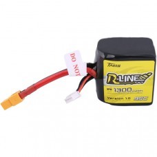 Tattu R-Line V1.0 4S 14.8V 1300mAh 95C 4S1P Square Lipo Battery with XT60 Plug for FPV Racing Drone