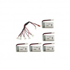 5PCS 3.7V 300mAh Lipo Battery Set for H8 H22 Eachine H8 Mini RC Drone