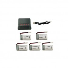 5PCS 3.7V 300mAh Lipo Battery Charger Set for H8 H22 Eachine H8 mini RC Drone