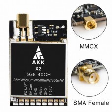 AKK X2-MX MMCX 200mW/500mW/800mW 5.8GHz 37CH FPV Transmitter with Smart Audio OSD PIT Mode