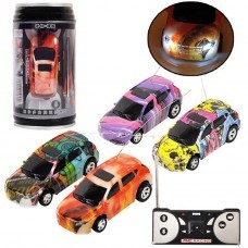 1PC Mini Coke Rc Car W/ LED Light Radio Control Micro Racing Toy Random Color 