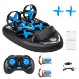 JJRC H36F Terzetto with Two Batteries 1/20 2.4G 3 In 1 RC Boat Vehicle Flying Drone Land Driving RTR Model