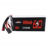URUAV 11.1V 6000mAh 60C 3S Lipo Battery T/TRX Plug for RC Car
