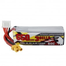 CODDAR 11.4V 650mAh 3S 60C High Discharge HV Lipo Battery XT30 for Toothpick Whoop