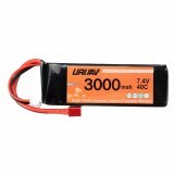 URUAV 7.4V 3000mah Battery 40C T Plug RC Car Part for WLtoys 144001/124018/124019