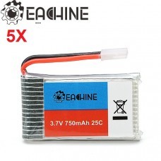 5X Eachine 3.7V 750mah 25C Lipo Battery for Eachine E30 E30W Syma X5 X5C X5SC X5SW CX30W 