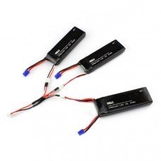 3 x 7.4V 2700mAh 10C Battery & 1 To 3 Charging Cable for Hubsan H501S H501C X4 RC Drone