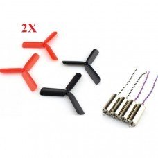 2X Eachine 3-blade Propeller 8Pcs & 8.5x20mm Coreless Motor 4Pcs for DIY Micro FPV Drone Frame