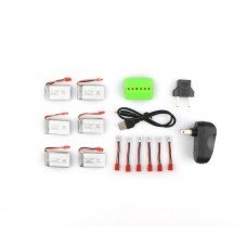 Syma X5HC X5HW RC Drone Spare Parts 6Pcs 3.7V  500MAH 25C Battery And Charger Set X6A-A12