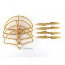 Hubsan H501S H501C RC Drone Sapre Parts Gold CW/CCW Propellers & Protection Cover Set