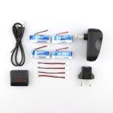 JJRC H20C H20W RC Drone Spare parts 4Pcs 3.7V 280MAH Battery And Charger Set X4A-D02