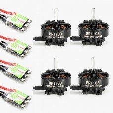 4X Racerstar Racing Edition 1103 BR1103 6500KV 1-2S Motor Black + 4X RS6A V2 Blheli_S  ESC D-shot