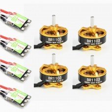 4X Racerstar Racing Edition 1103 BR1103 10000KV 1-2S Motor Gold + 4X RS6A V2 Blheli_S ESC D-shot