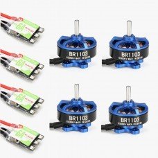 4X Racerstar Racing Edition 1103 BR1103 6500KV 1-2S Motor Dark Blue + 4X RS6A V2 Blheli_S ESC D-shot