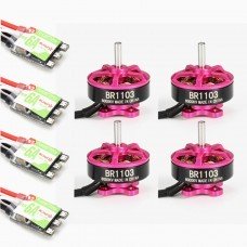 4X Racerstar Racing Edition 1103 BR1103 8000KV 1-2S Motor Pink + 4X RS6A V2 Blheli_S ESC D-shot