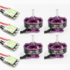 4X Racerstar Racing Edition 1103 BR1103 10000KV 1-2S Motor Purple + 4X RS6A V2 Blheli_S ESC D-shot