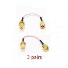 6PCS 60mm Low Loss Antenna Extension Cord Wire Fixed Base for Antenna SMA RP-SMA