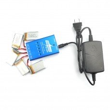 Charsoon BC-1S05 5 Port 1S 3.7V 0.5A DC Li-Po Battery Balance Charger with 12V 2A Power Adapter for QX95 QX90 