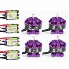 4X Racerstar Racing Edition 1103 BR1103B 10000KV Motor Purple + RS6A V2 BB2 Blheli_S 6A ESC Dshot600