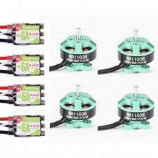 4X Racerstar Racing Edition 1103 BR1103B 8000KV Motor Green + RS6A V2 BB2 Blheli_S 6A ESC Dshot600