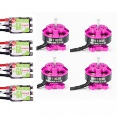 4X Racerstar Racing Edition 1103 BR1103B 8000KV Motor Pink + RS6A V2 BB2 Blheli_S 6A ESC Dshot600