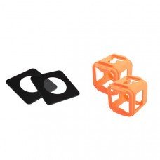 2 PCS Silicone Frame for RunCam 3 Gopro Session+2 PCS Tempered Glass Protector for RunCam 3