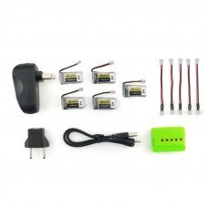 5PCS Eachine E010 E010C E011 E013 3.7V 260MAH 45C LIPO Battery Charger Sets