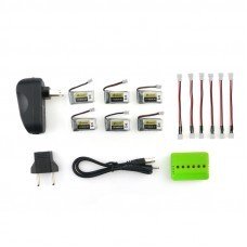 6PCS Eachine E010 E010C E011 E013 3.7V 260MAH 45C LIPO Battery Charger Sets