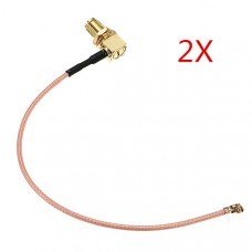 2PCS L Type 90 Degree SMA Female to Ipex Adapter Extend Cable Connetor 15CM for RC Racing