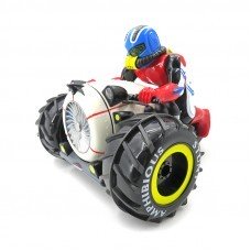 Flytec 989-333 2.4G Amphibious Four wheel Drive Stunt Remote Control Car Motorcycle Boat Toys With LED Light