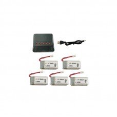 5PCS 3.7V 300mAh Lipo Battery 5 IN 1 Charger Set for Eachine E010 H36 RC Drone 