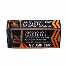 ZOP Power 7.6V 6000mAh 120C 2S Lipo Battery T Deans Plug Hard Case for  RC Car