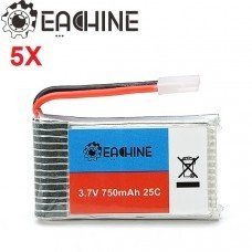 5X Eachine 3.7V 750mah 25C Lipo Battery for Eachine E30 E30W Syma X5 X5C X5SC X5SW CX30W 