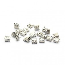 20 PCS USB Type-A Female 4 Pin PCB Mount Socket Connector 90 Degree