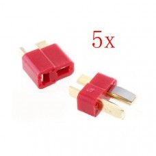 5 Pairs Of Fireproof T Plug Connector For RC ESC Battery