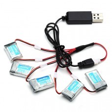 5X 3.7V 150mAh 20C Battery And USB Cable Set For JJRC H20 RC Drone