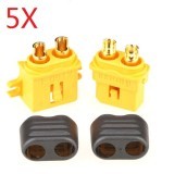 5 Pair Amass Fixed XT60-L Plug Connector With Sheath Housing Male & Female