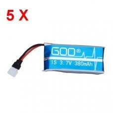 5 PCS Nine Eagle GOO Upgraded 3.7V 380mAh 1S 30C Li-Po Battery