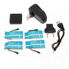 4Pcs 750Mah Battery And Charger Set For SYMA X5 X5C X5SC X5SW CX30 CX-30S JJRC H5C H9D WLtoys